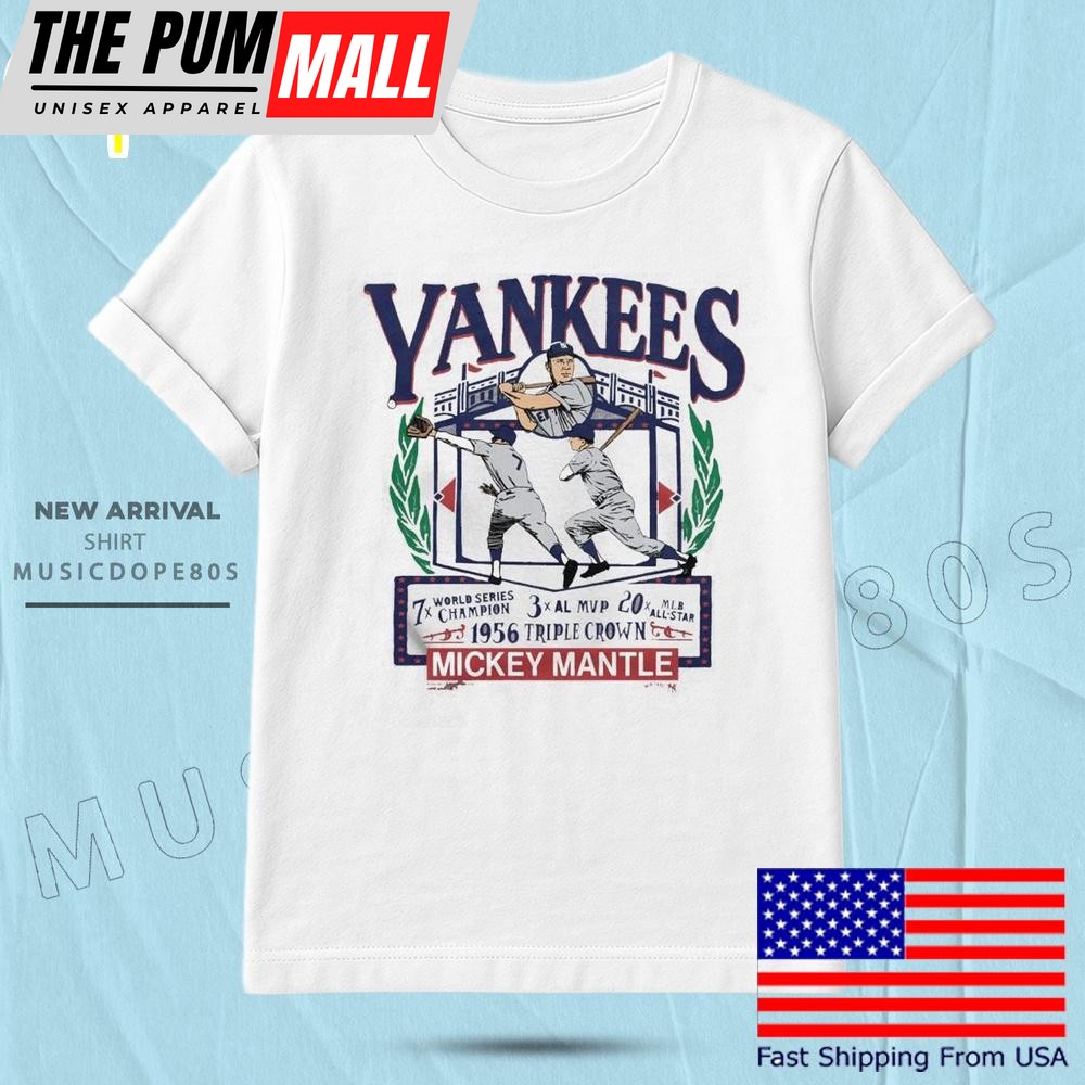 Awesome New York Yankees Mickey Mantle Awards Tri-Blend T Shirt
