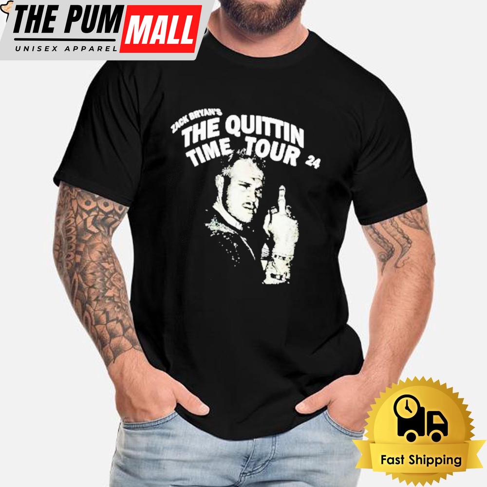 Awesome Zach Bryan Middle Finger The Quittin Time Tour 2024 T-shirt