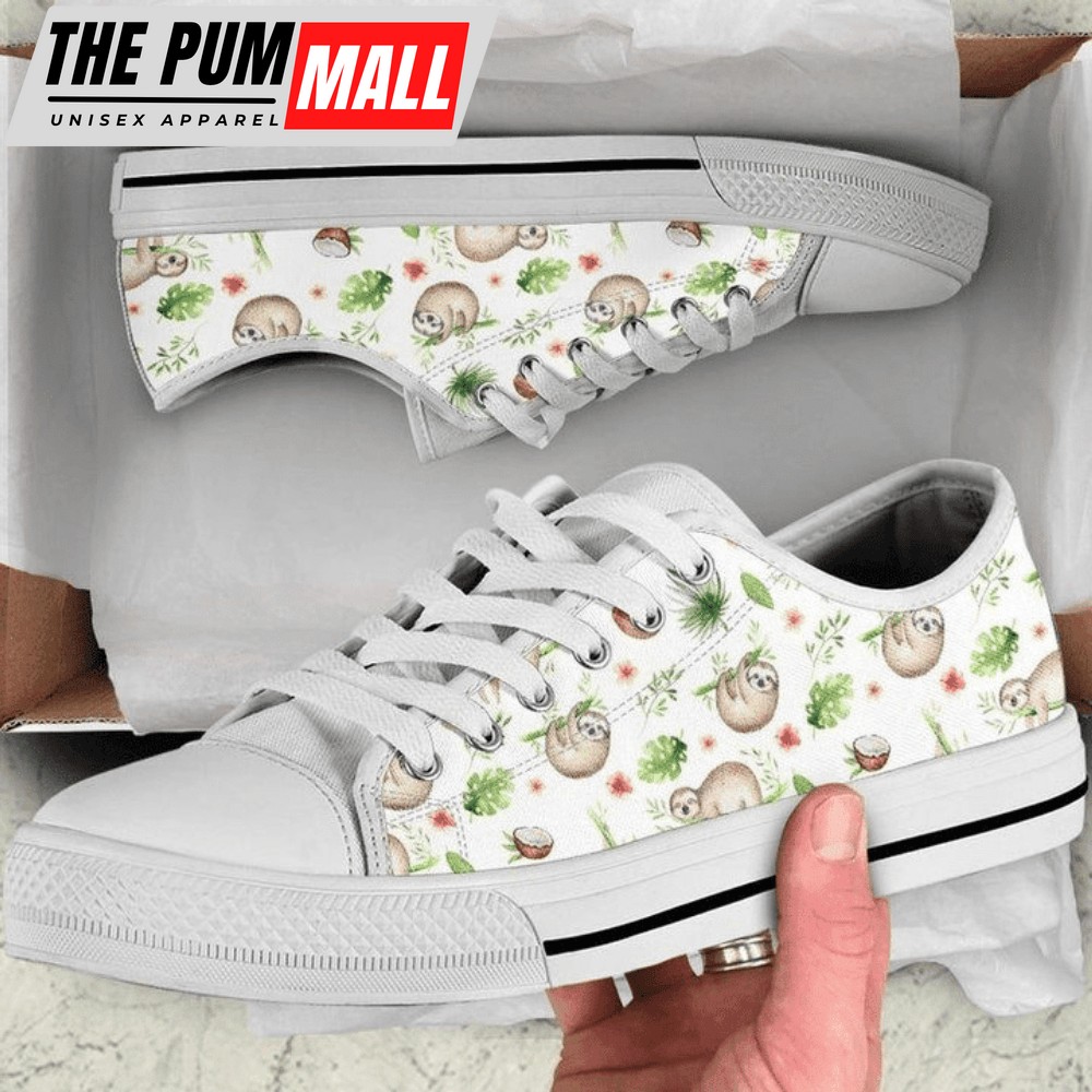 Baby Animals Sloth Pattern Low Top Shoes Sneaker PN205145Sb