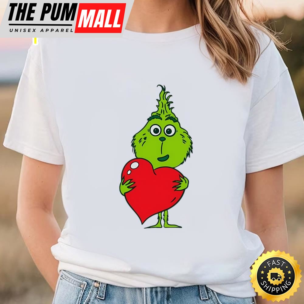 Baby Grinch Holding Heart Valentine Shirt