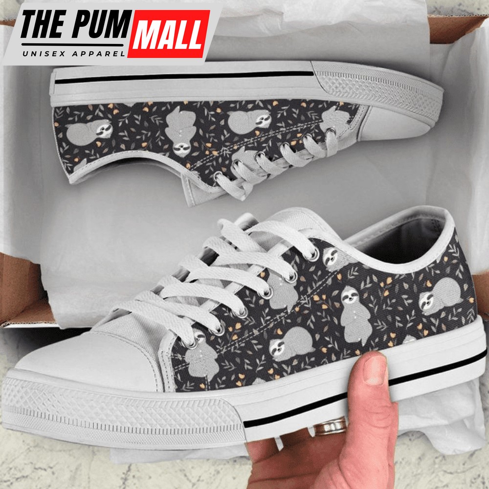 Baby Sloths Relaxing Pattern Low Top Shoes Sneaker PN205151Sb