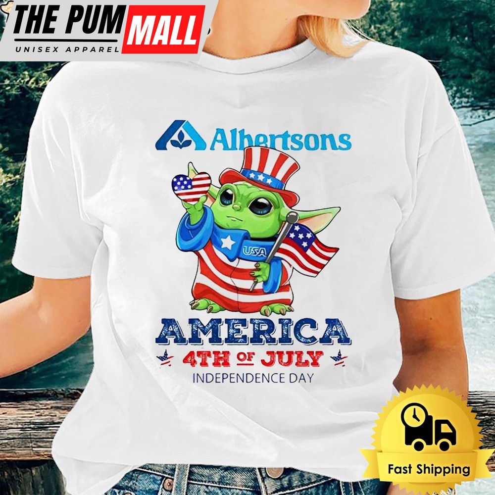 Baby Yoda Albertsons America 4th Of July Unsiex T-Shirt