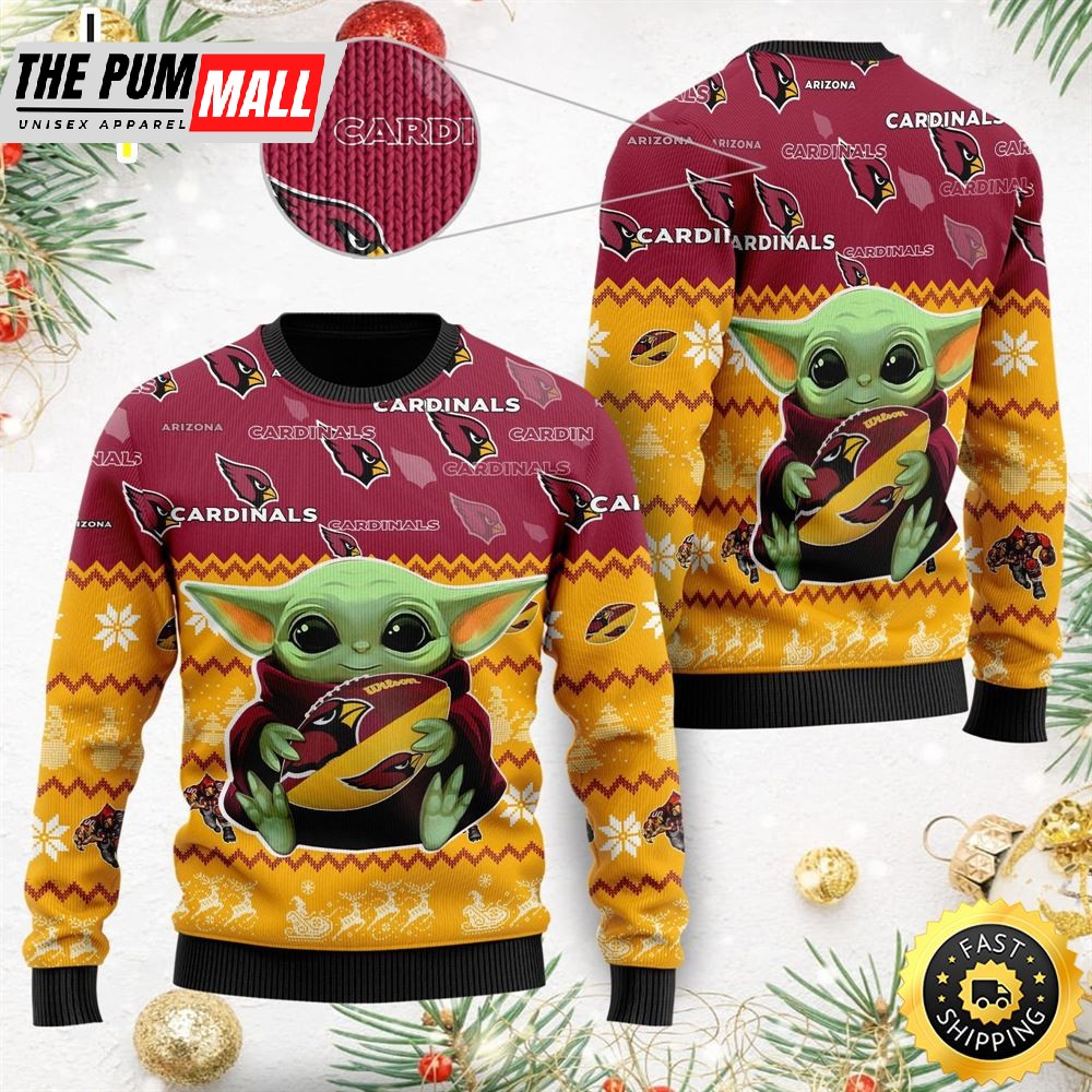 Baby Yoda Arizona Cardinals NFL Ugly Christmas Sweater