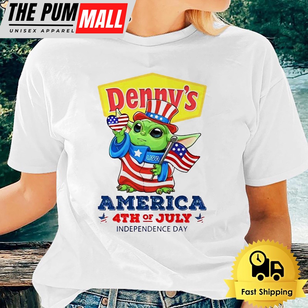 Baby Yoda Denny’s America 4th Of July Unsiex T-Shirt