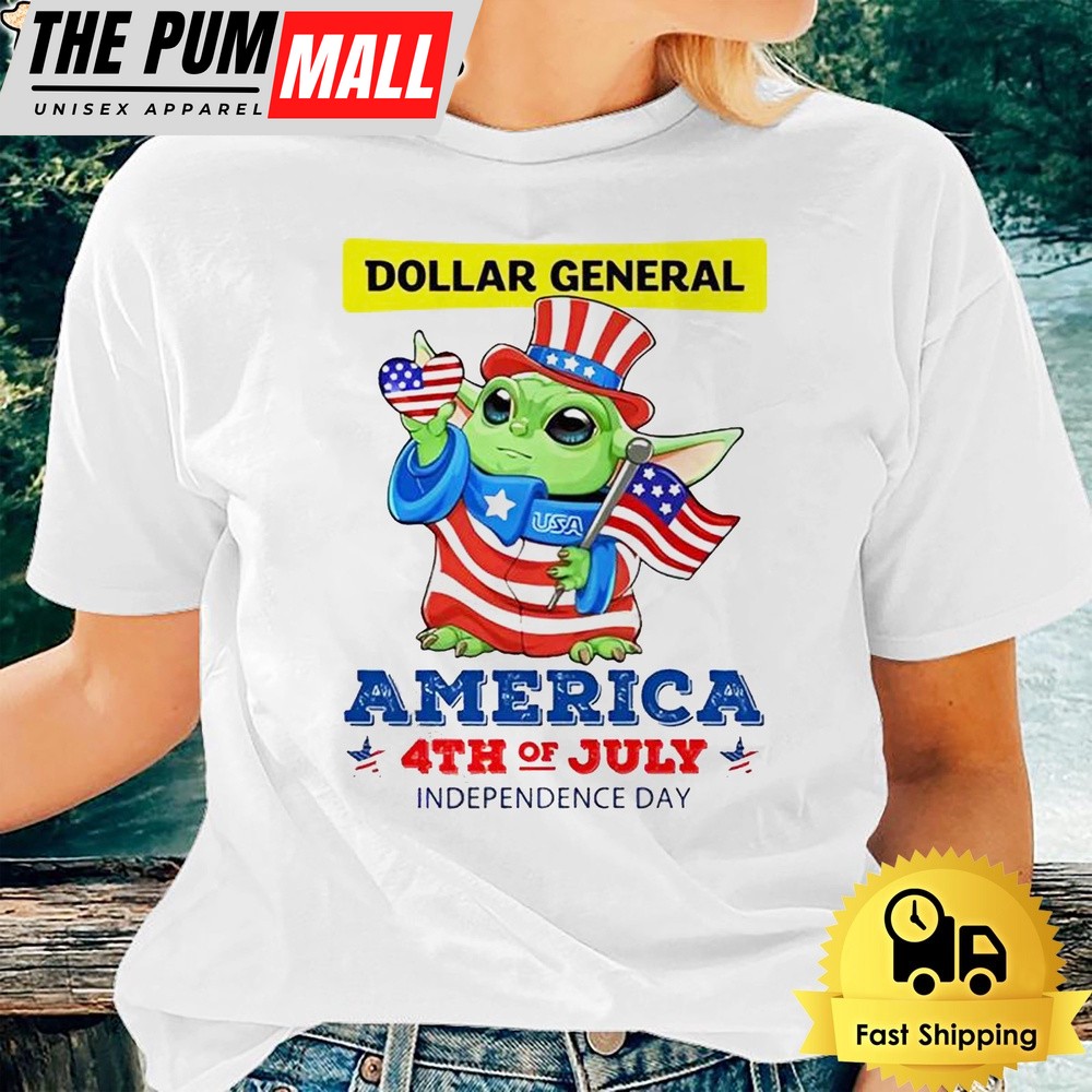 Baby Yoda Dollar General America 4th Of July Unsiex T-Shirt