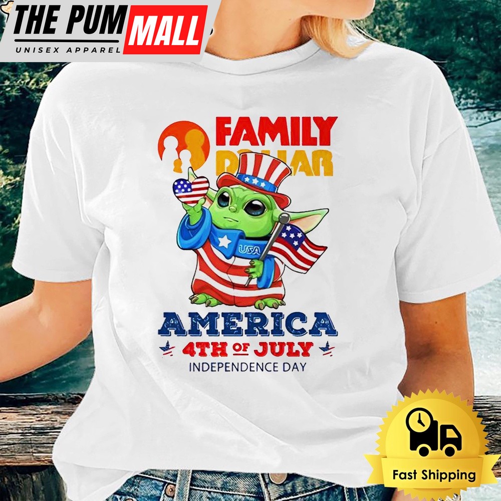 Baby Yoda Family Dollar America 4th Of July Unsiex T-Shirt