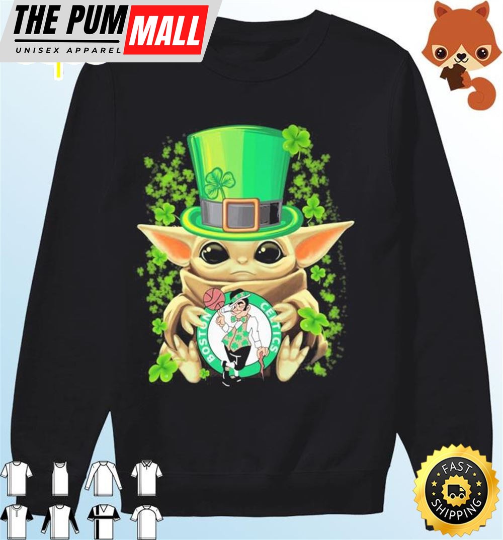 Baby Yoda Hug Boston Celtics Basketball T-shirt