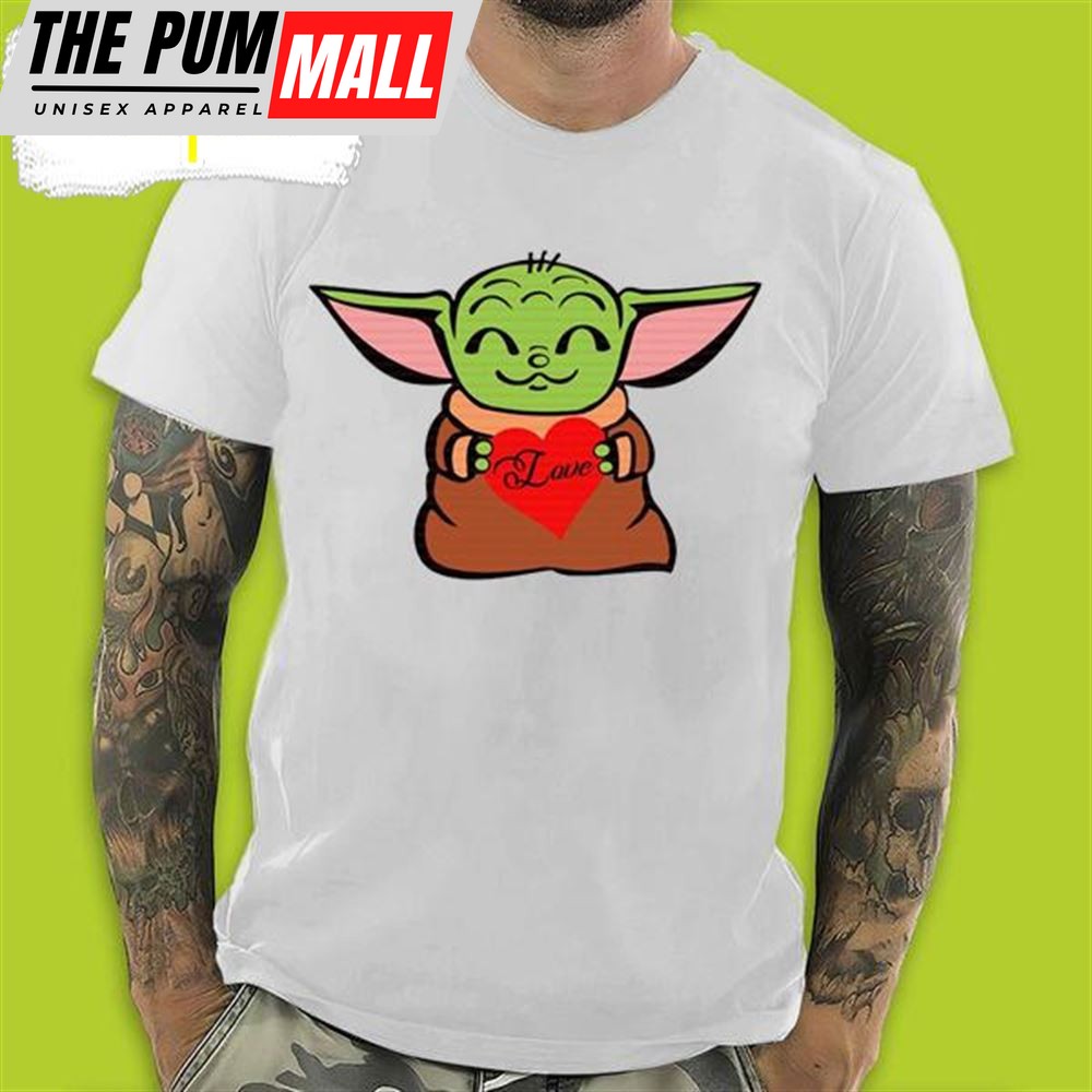 Baby Yoda Hug Love Heart Valentines Day T-Shirt