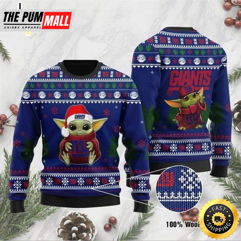 Baby Yoda Love New York Giants Ugly Christmas Sweater