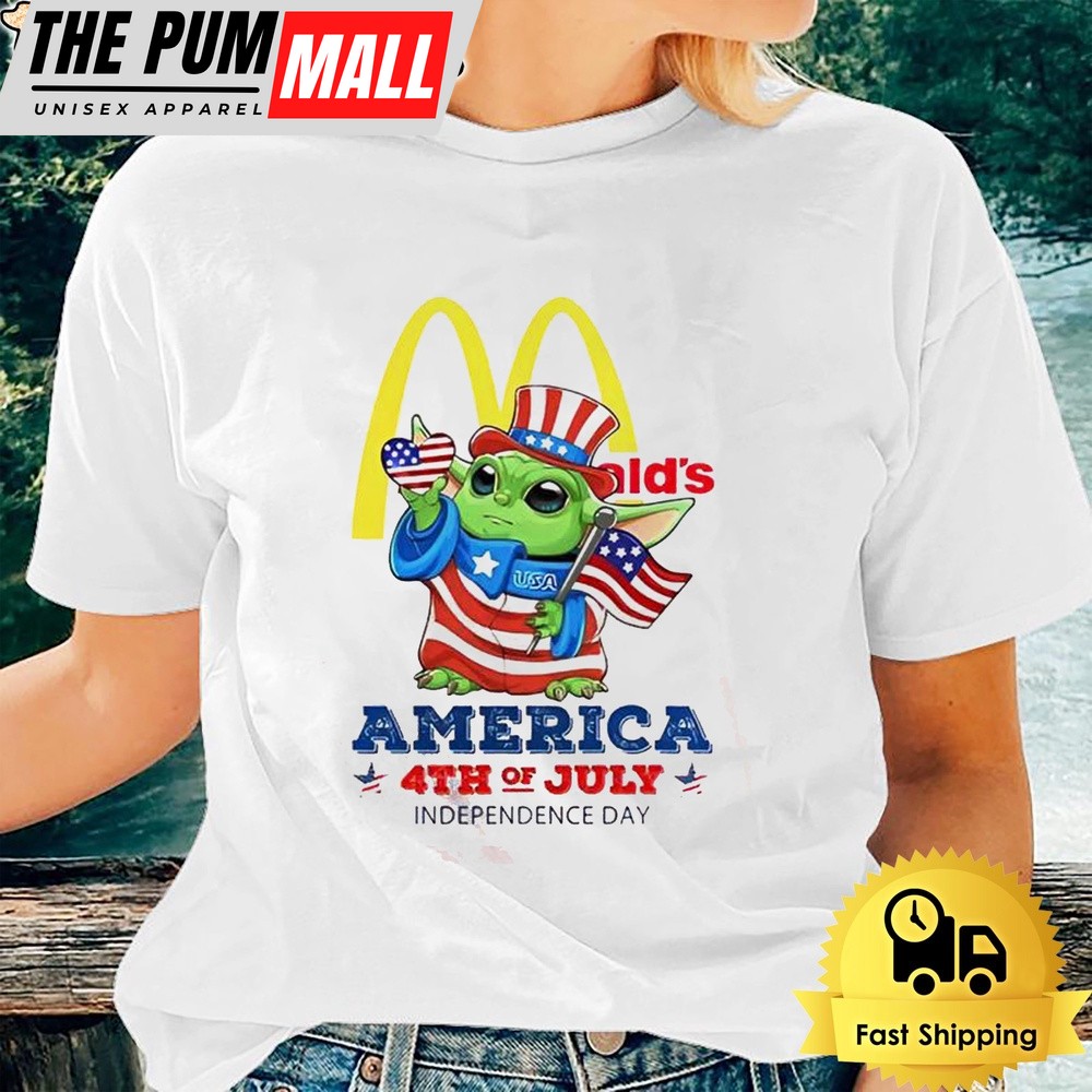 Baby Yoda Mcdonald’s America 4th Of July Unsiex T-Shirt