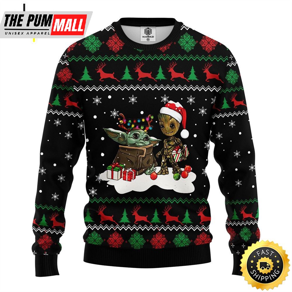 Baby Yoda Meet Baby Groot Ugly Sweater