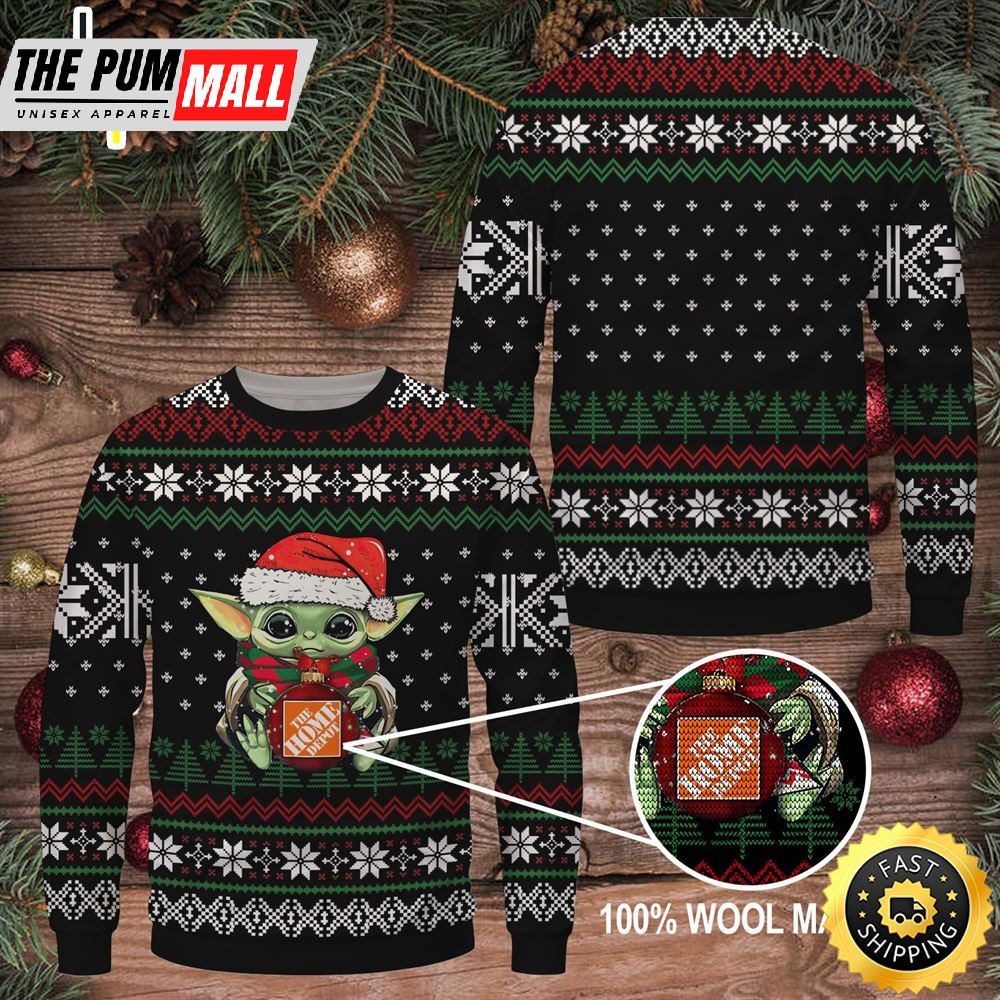 Baby Yoda Merry Christmas Home Depot Ugly Sweater