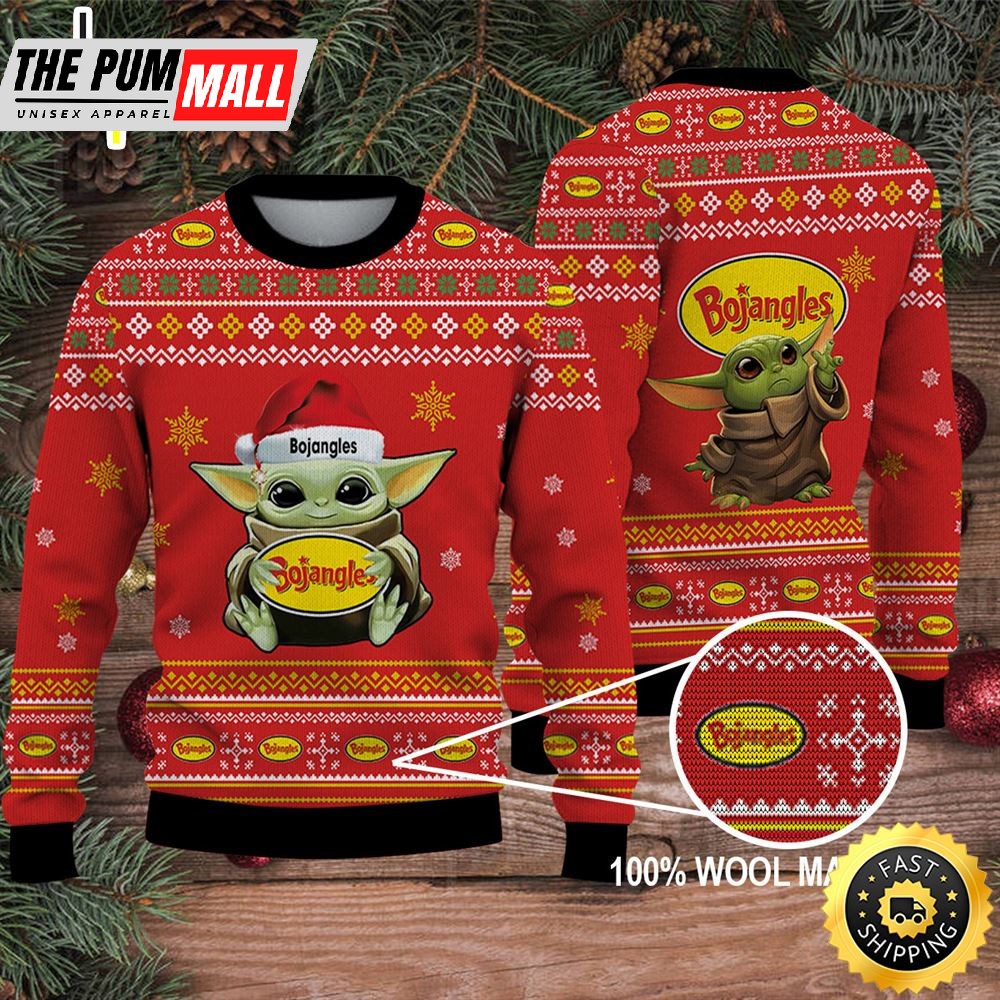 Baby Yoda Merry Christmas Ugly Sweater Bojangles