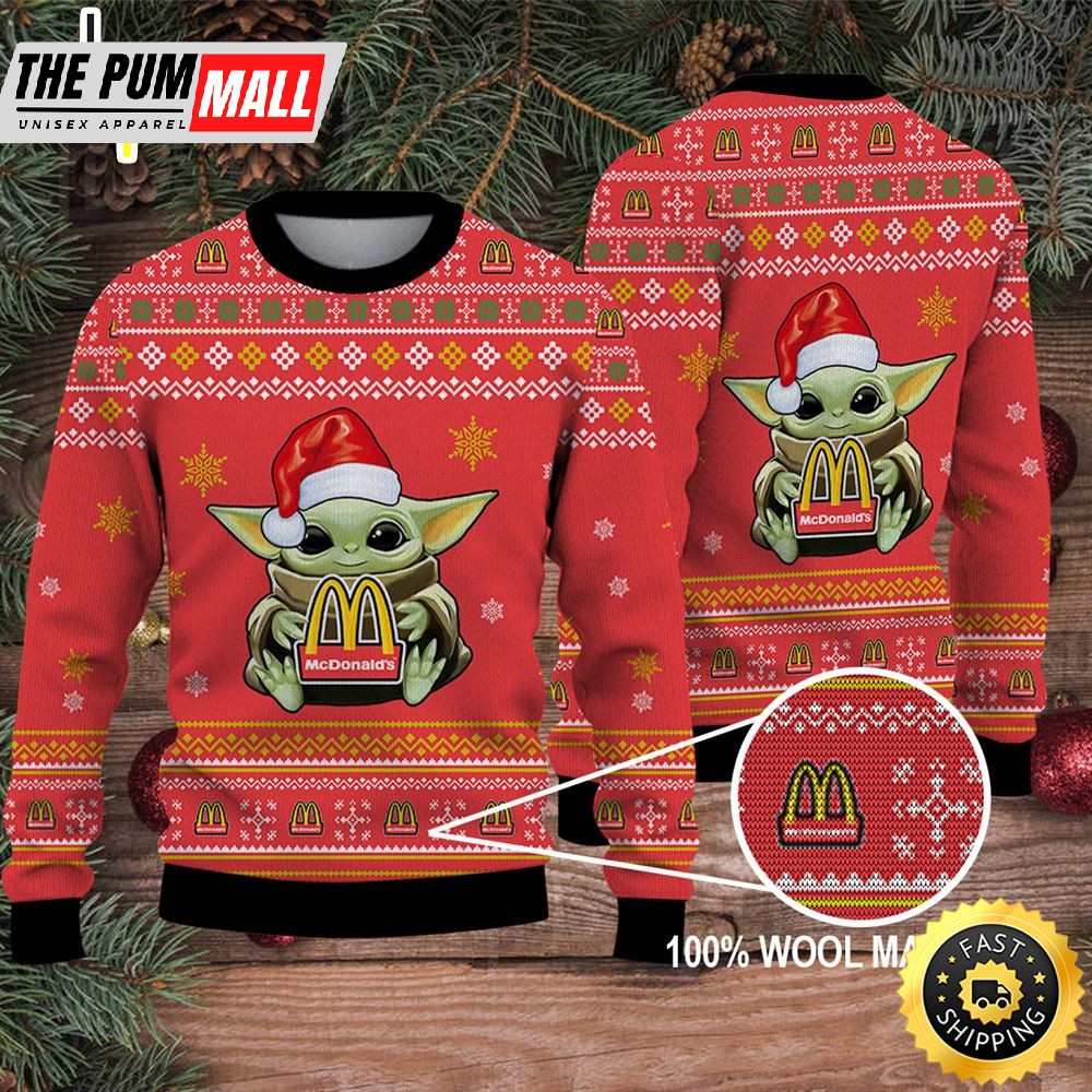 Baby Yoda Merry Christmas Ugly Sweater Mcdonald’s