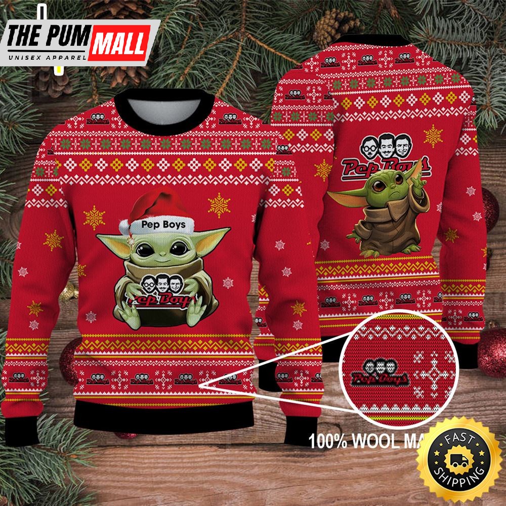 Baby Yoda Merry Christmas Ugly Sweater Pep Boys