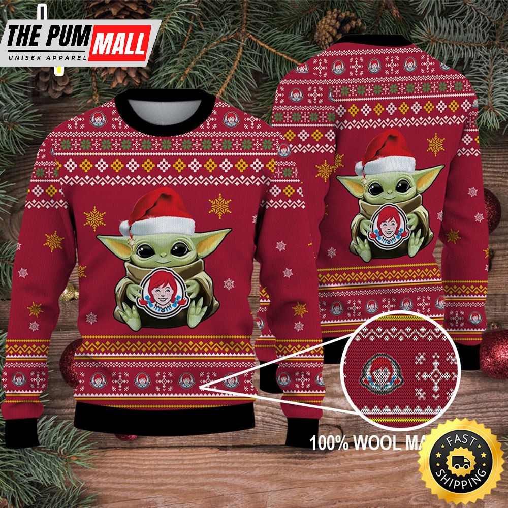 Baby Yoda Merry Christmas Ugly Sweater Wendy’s