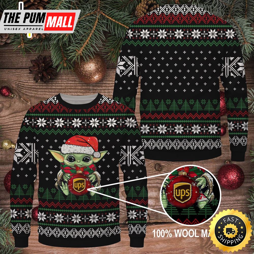 Baby Yoda Merry Christmas Ups Ugly Sweater