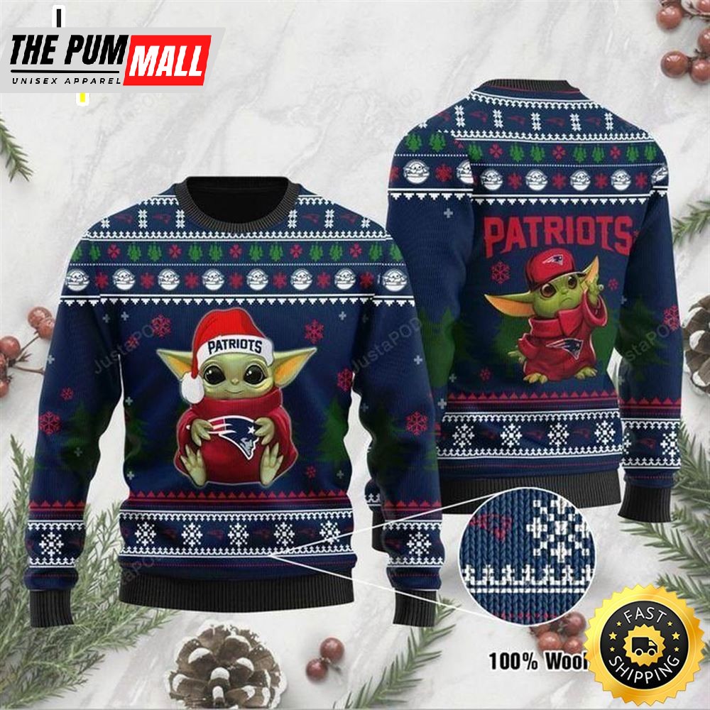 Baby Yoda New England Patriots Ugly Christmas Sweater