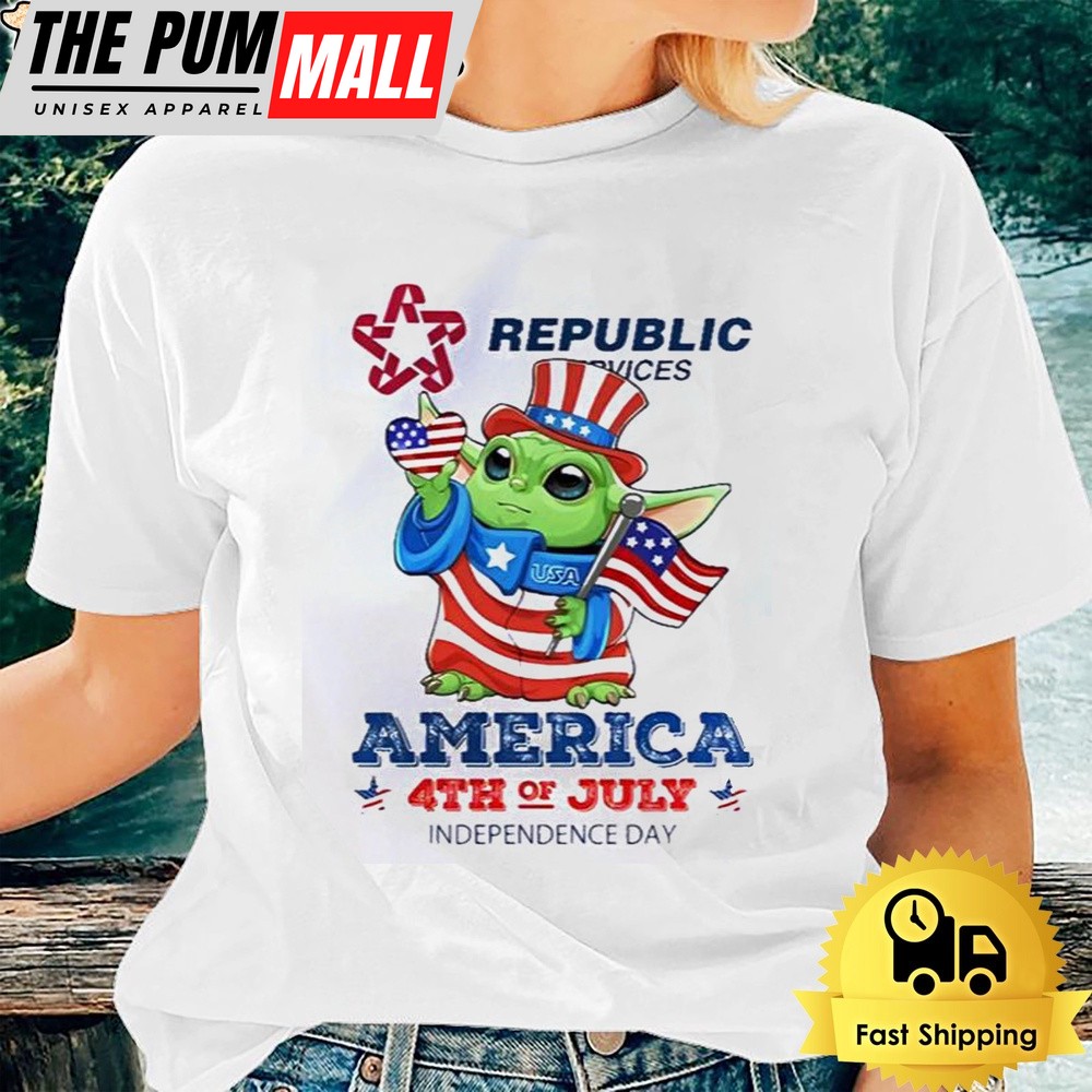 Baby Yoda Republic America 4th Of July Unsiex T-Shirt