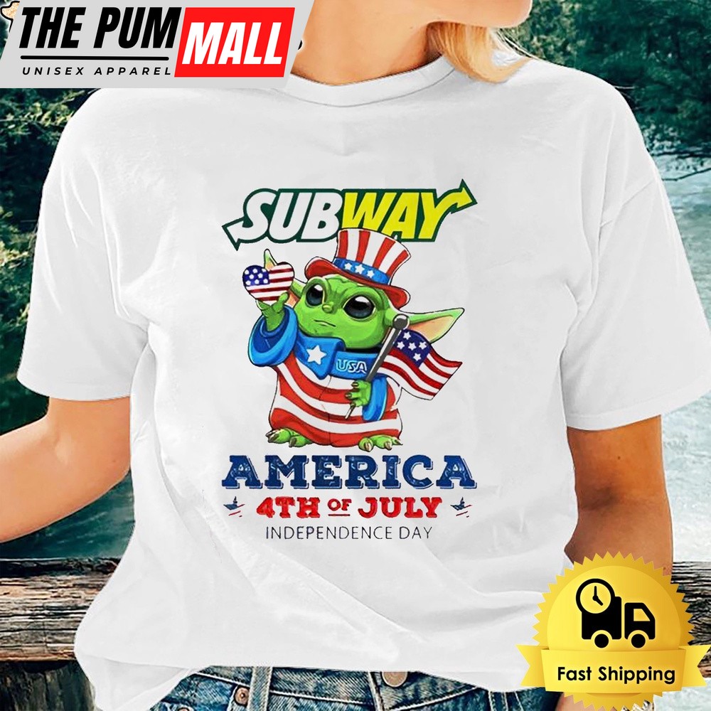 Baby Yoda Subway America 4th Of July Unsiex T-Shirt