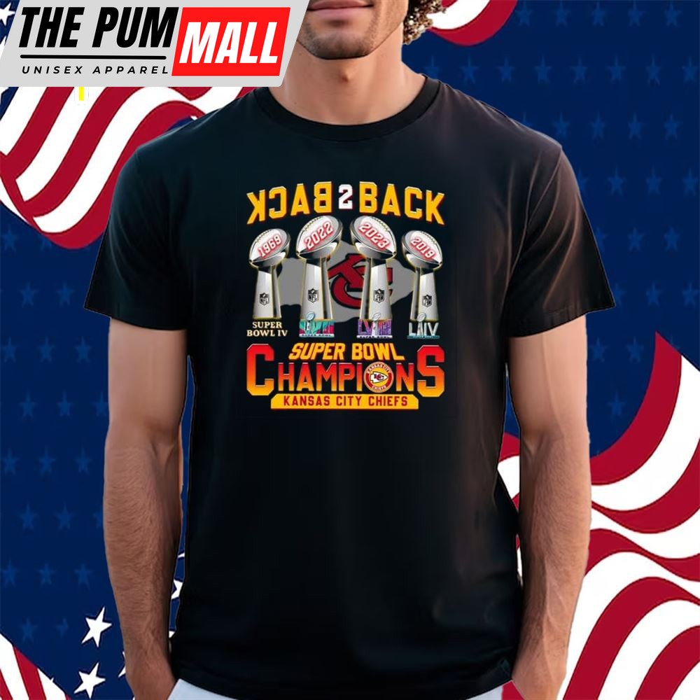 Back 2 Back 4x Super Bowl Champions Kc Chiefs Shirt