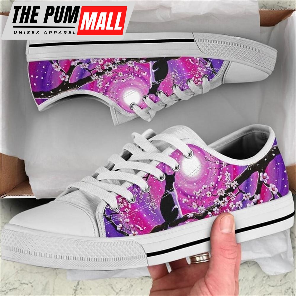 Back Cat Sakura Cherry Blossom Low Top Shoes – Low Top Shoes Mens, Women