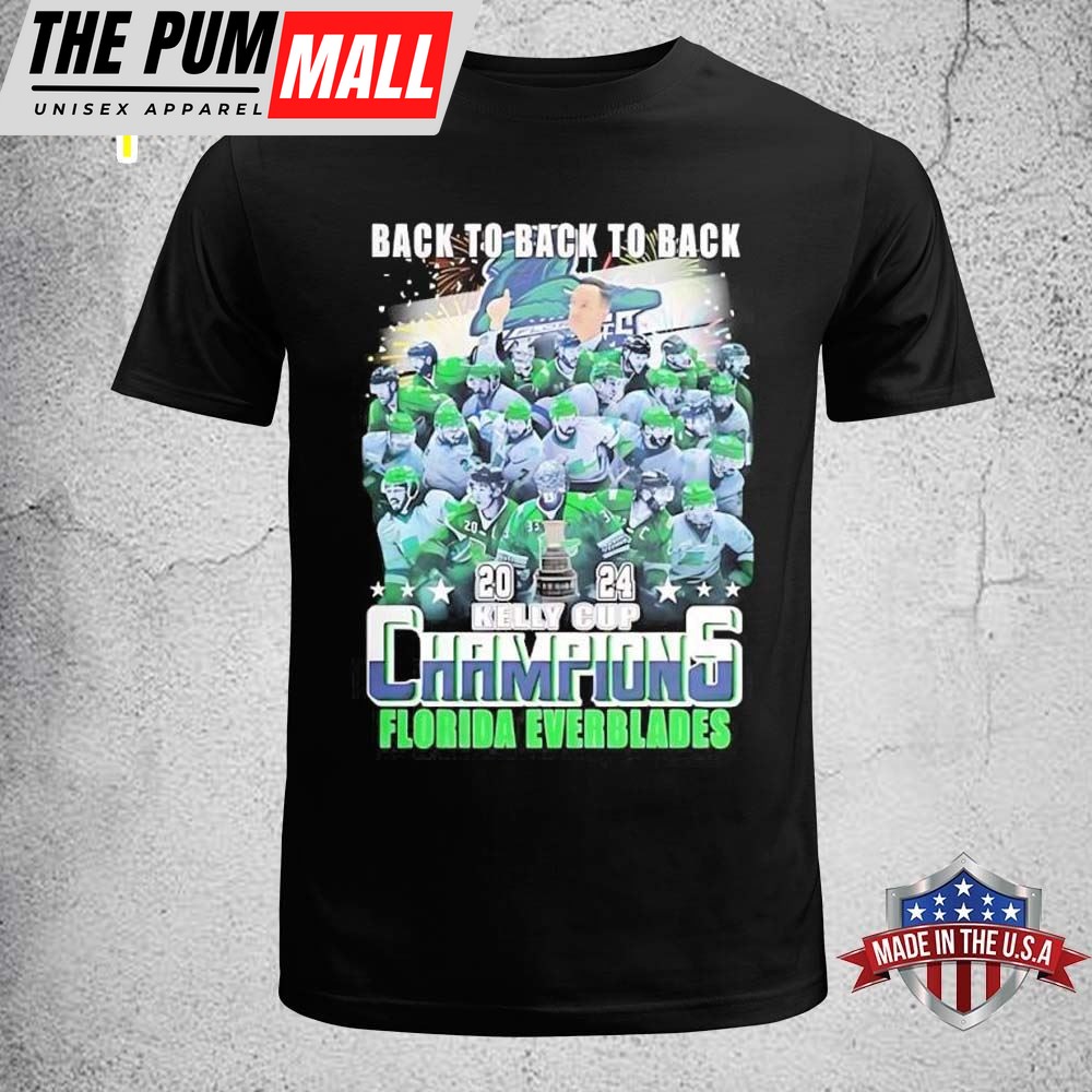 Back To Back 2025 Kelly Cup Champions Florida Everblades All Team T-shirt