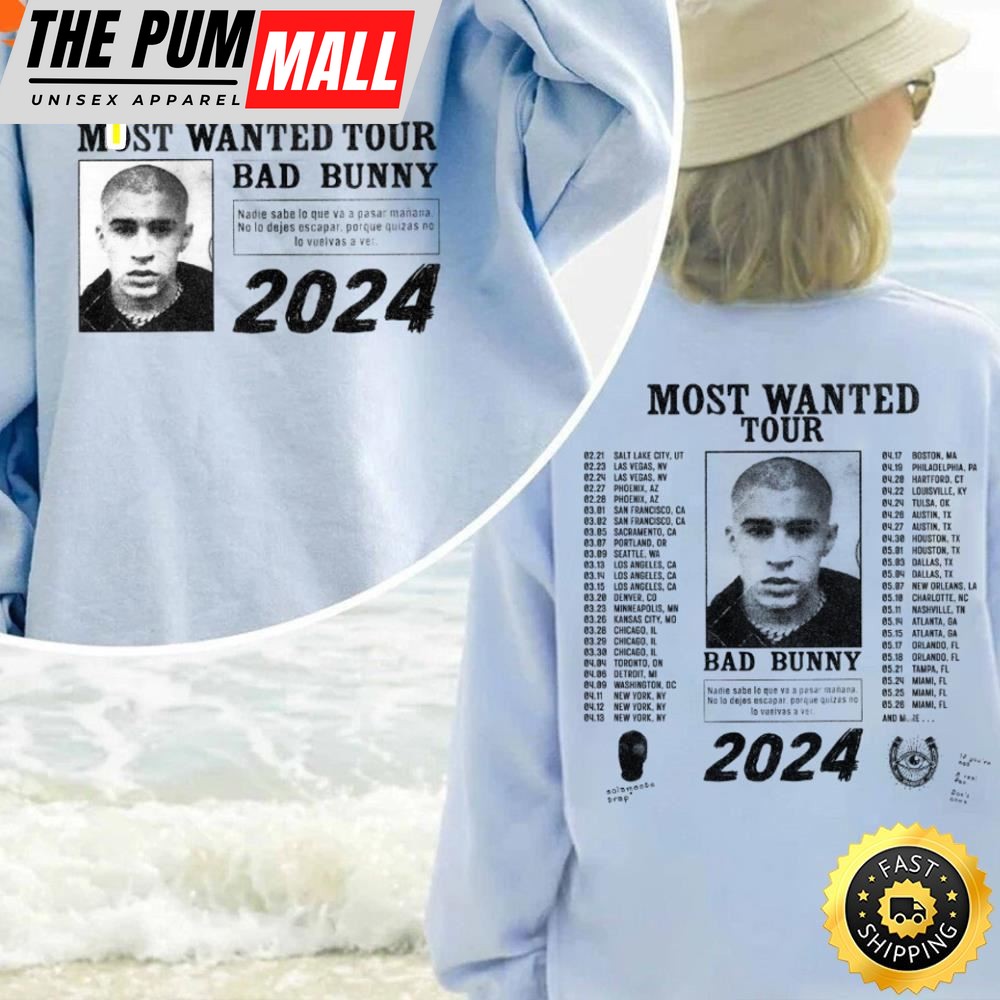 Bad Bunny Most Wanted Tour 2024 T-shirt
