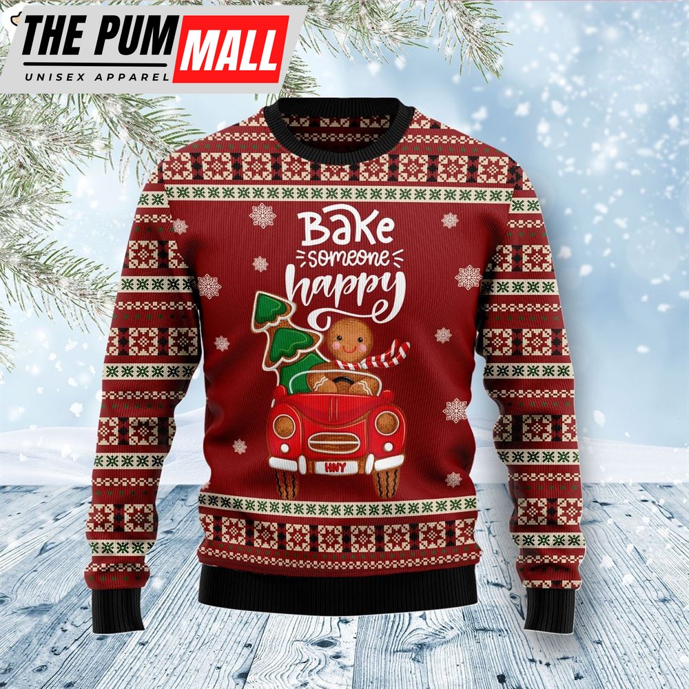 Bake Someone Happy Ugly Christmas Sweater – Xmas Gifts For Dog Lovers – Gift For Christmas