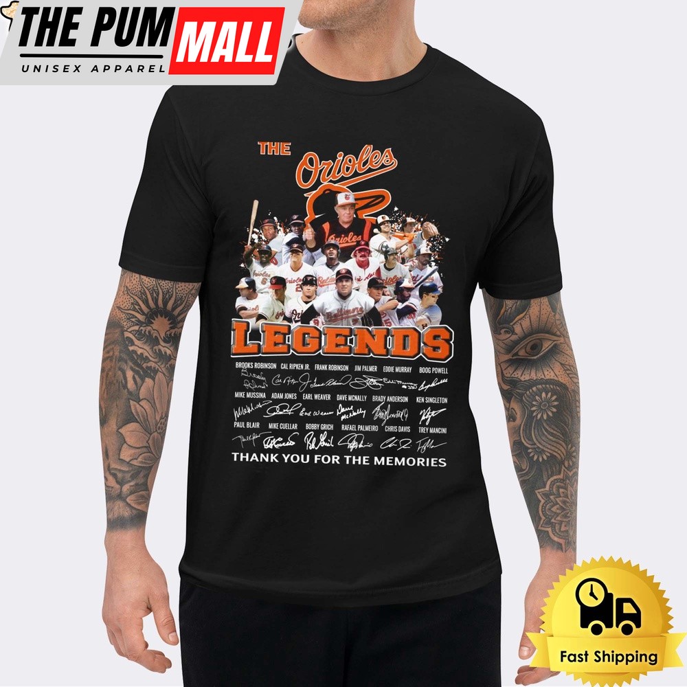 Baltimore Orioles Legends Signature Thank You For The Memories Unisex T-Shirt