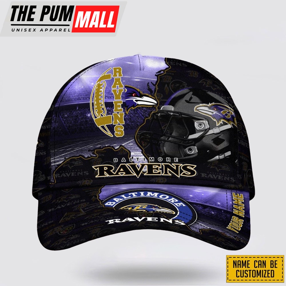 Baltimore Ravens All Over Printed Nfl Baseball Caps Custom Name Caps Best Gift For Fans