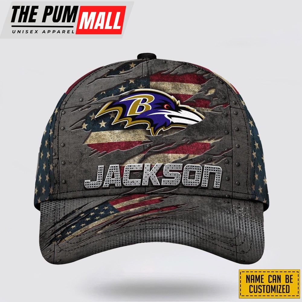 Baltimore Ravens All Over Printed Nfl Baseball Caps Custom Name Caps Gift For Football Fans
