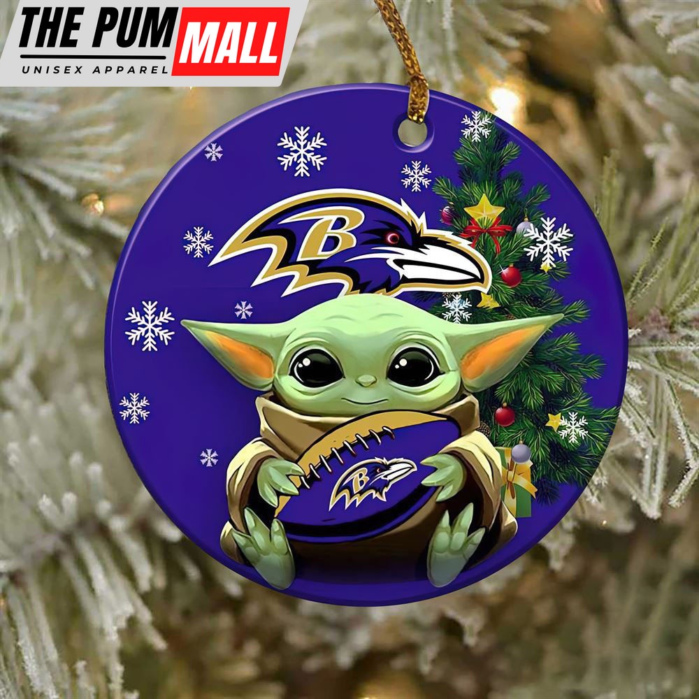 Baltimore Ravens Baby Yoda NFL Ornaments Limited Edition