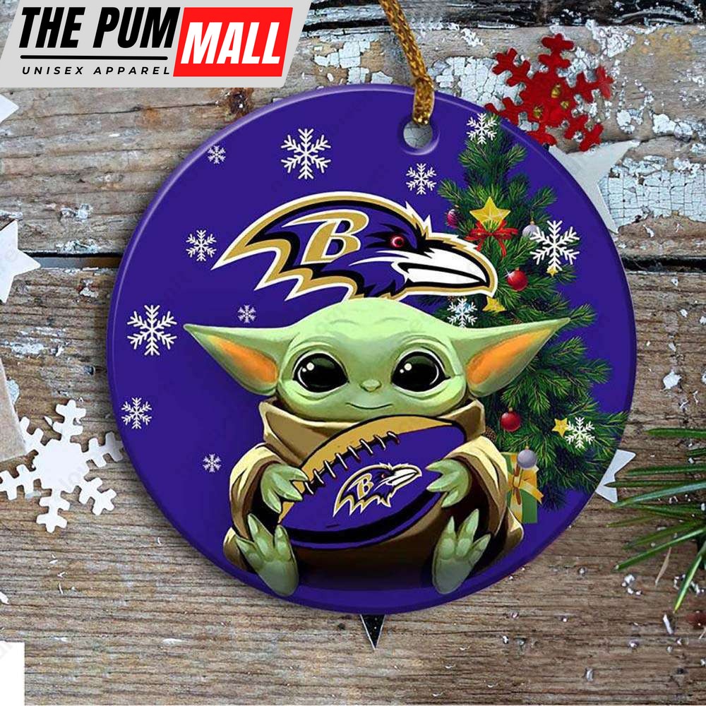 Baltimore Ravens Baby Yoda Ornament Christmas Tree Decorations NFL Gifts Limited Edition