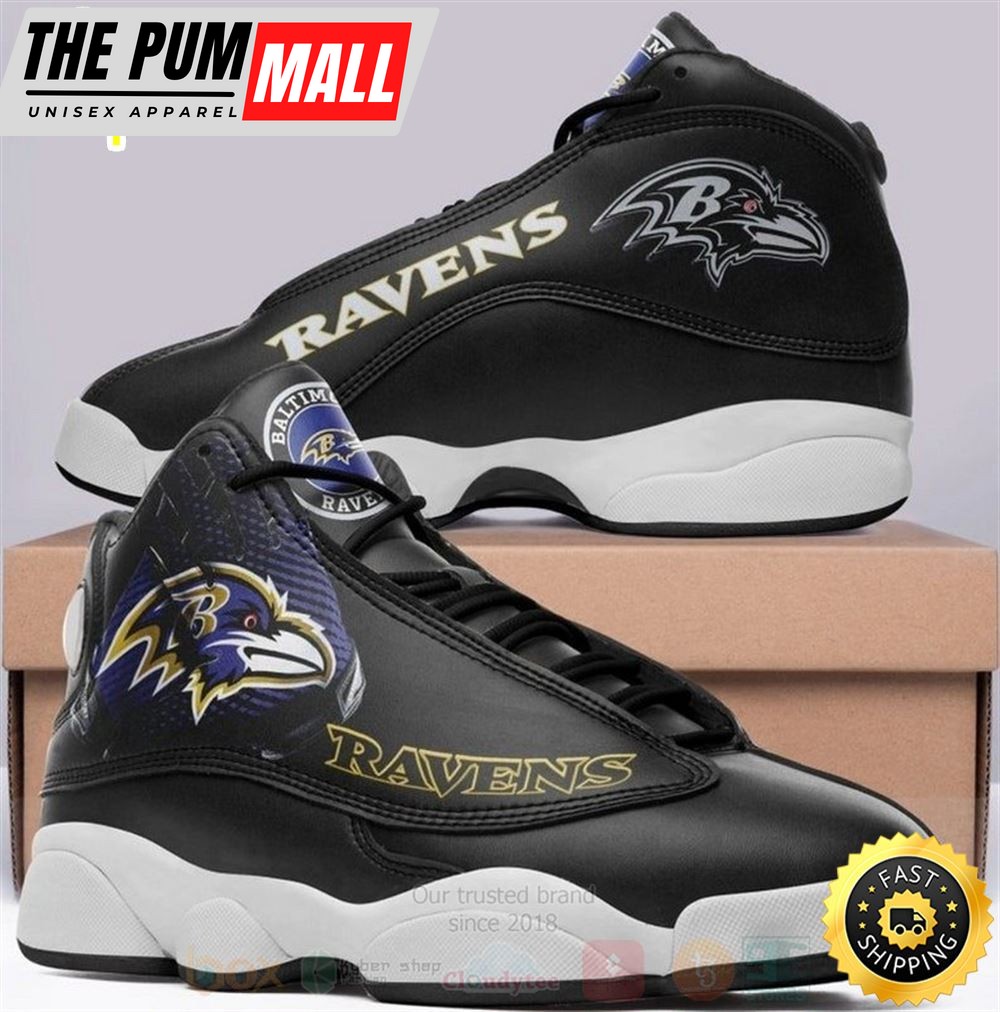 Baltimore Ravens Nfl Big Logo Football Team Air Jd 13 Shoes