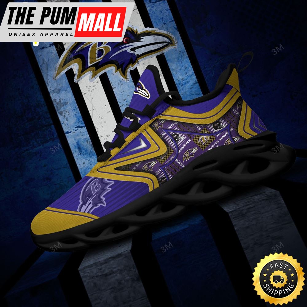 Baltimore Ravens NFL Clunky Shoes Running Adults Sports Sneakers Gift For Football