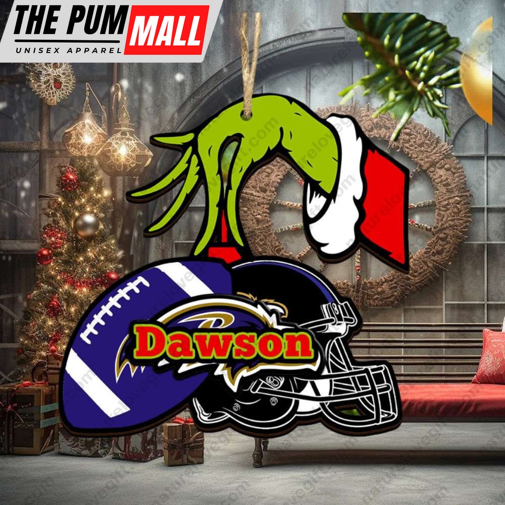 Baltimore Ravens NFL Custom Grinch Christmas Ornament Tree Decorations Limited Edition