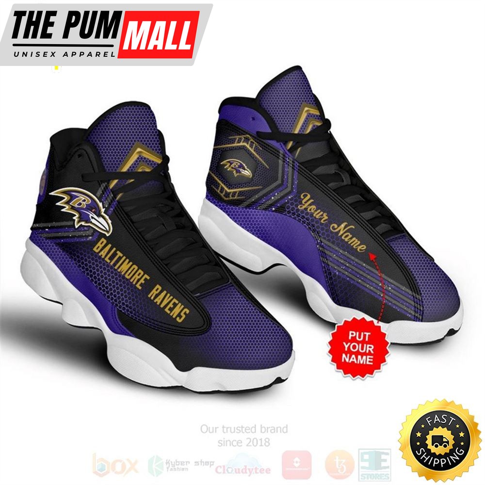 Baltimore Ravens Nfl Custom Name Air Jd 13 Shoes
