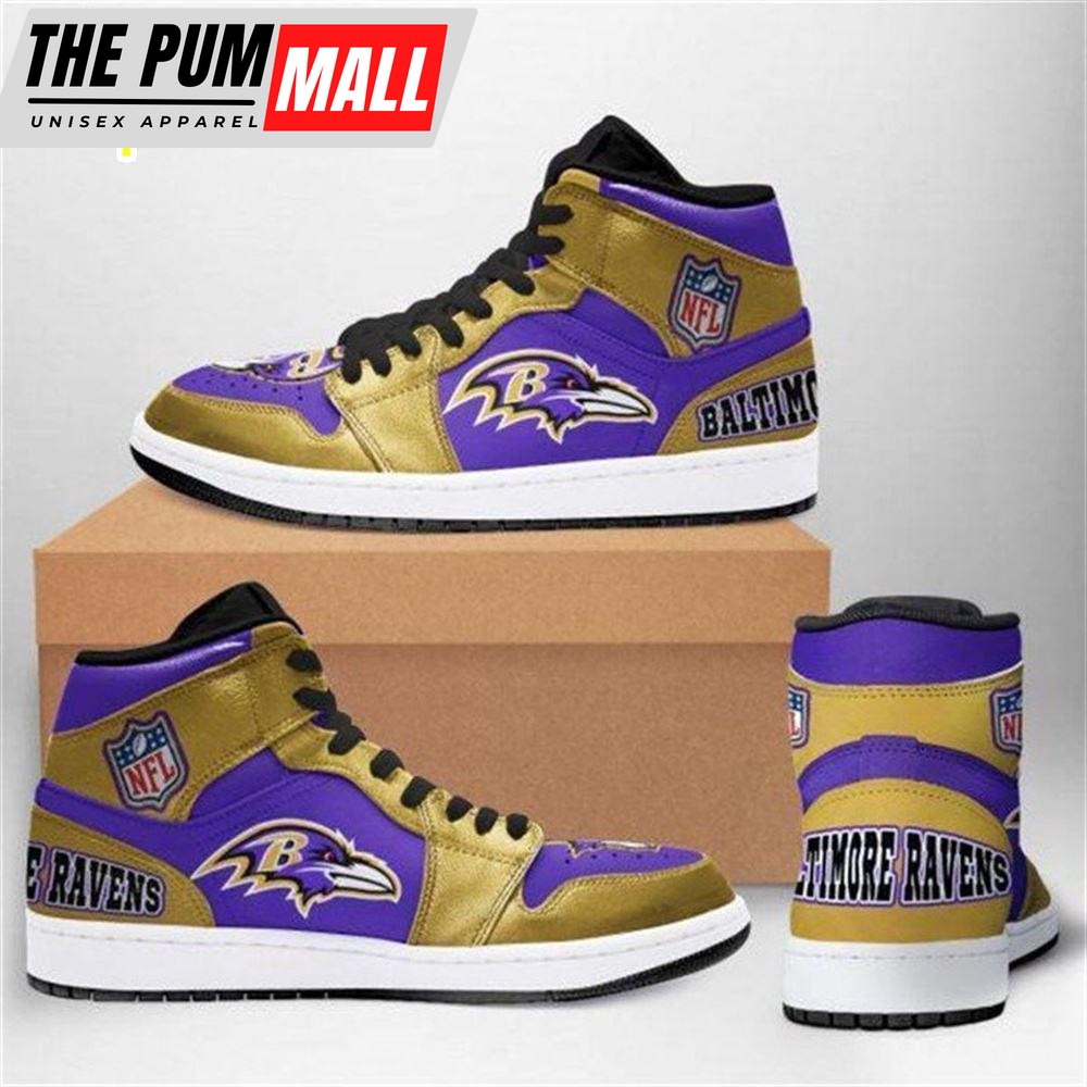 Baltimore Ravens Nfl Football Air Jd Sneaker Boots Shoes For Men Women