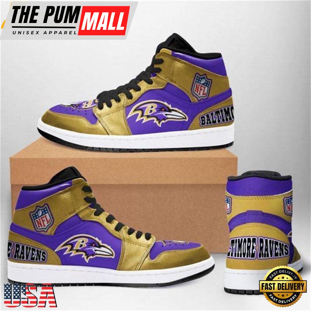 Baltimore Ravens Nfl Football Air Jd Sneaker Boots Shoes For Men Women