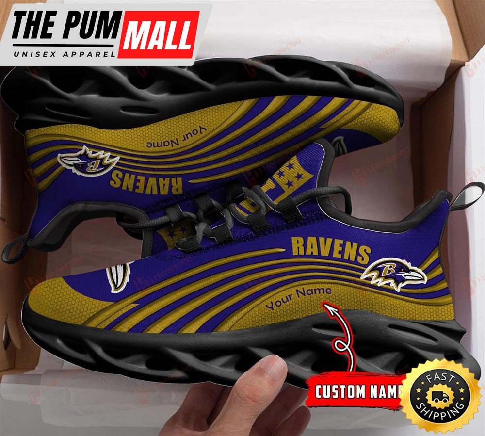 Baltimore Ravens NFL Personalized Clunky Shoes Running Adults