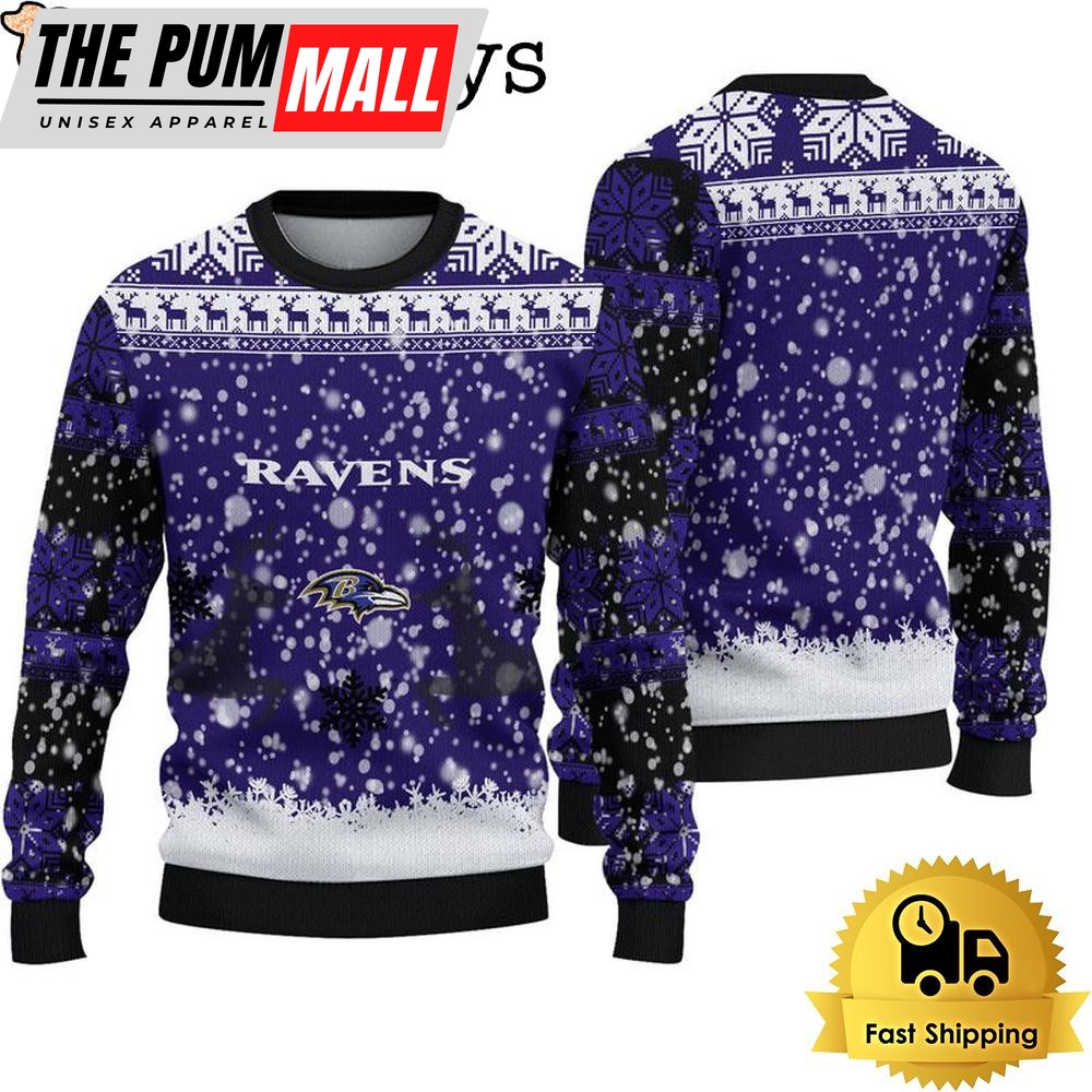 Baltimore Ravens Reindeer Football Ugly Christmas Sweater