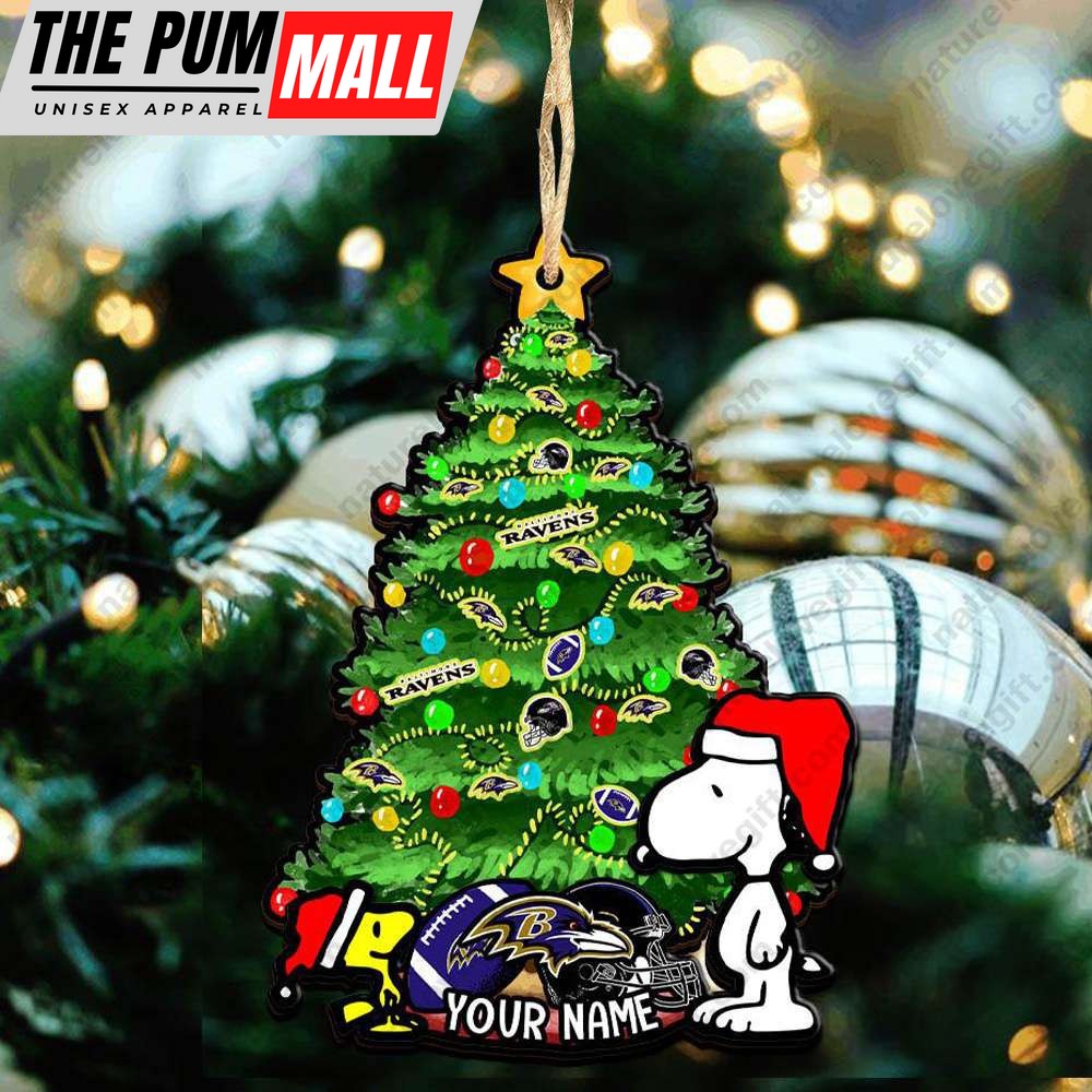 Baltimore Ravens Snoopy Peanuts Custom Christmas Ornament Xmas Tree Decorations Limited Edition