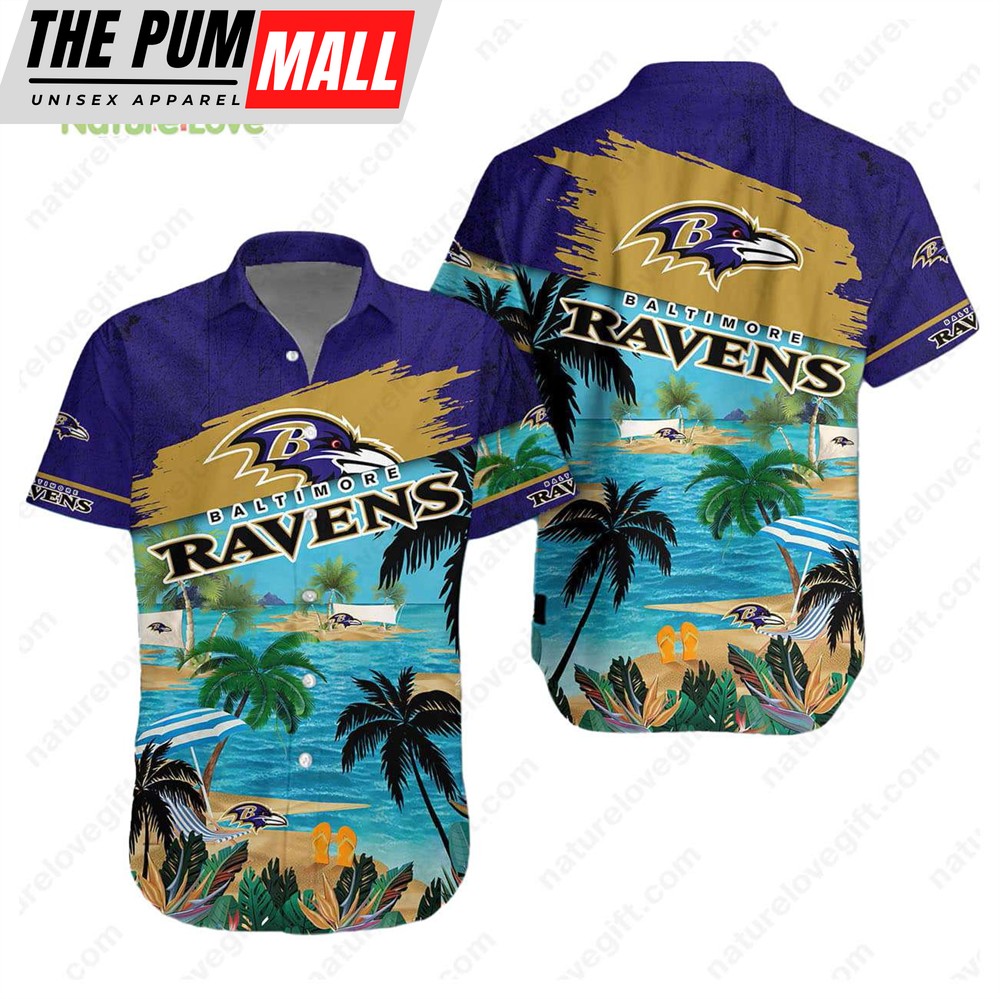 Baltimore Ravens Summer Beach Aloha Baltimore Ravens Hawaiian Shirt