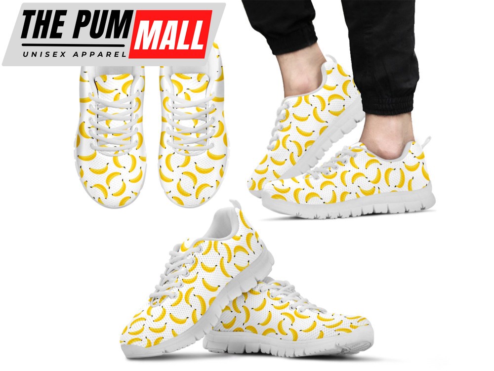 Banana Lover Shoes Custom Name Shoes Banana Print Running Sneakers For Women