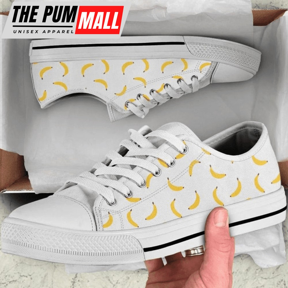Banana Print Low Top Shoes PN205121Sb – Comfortable Footwear