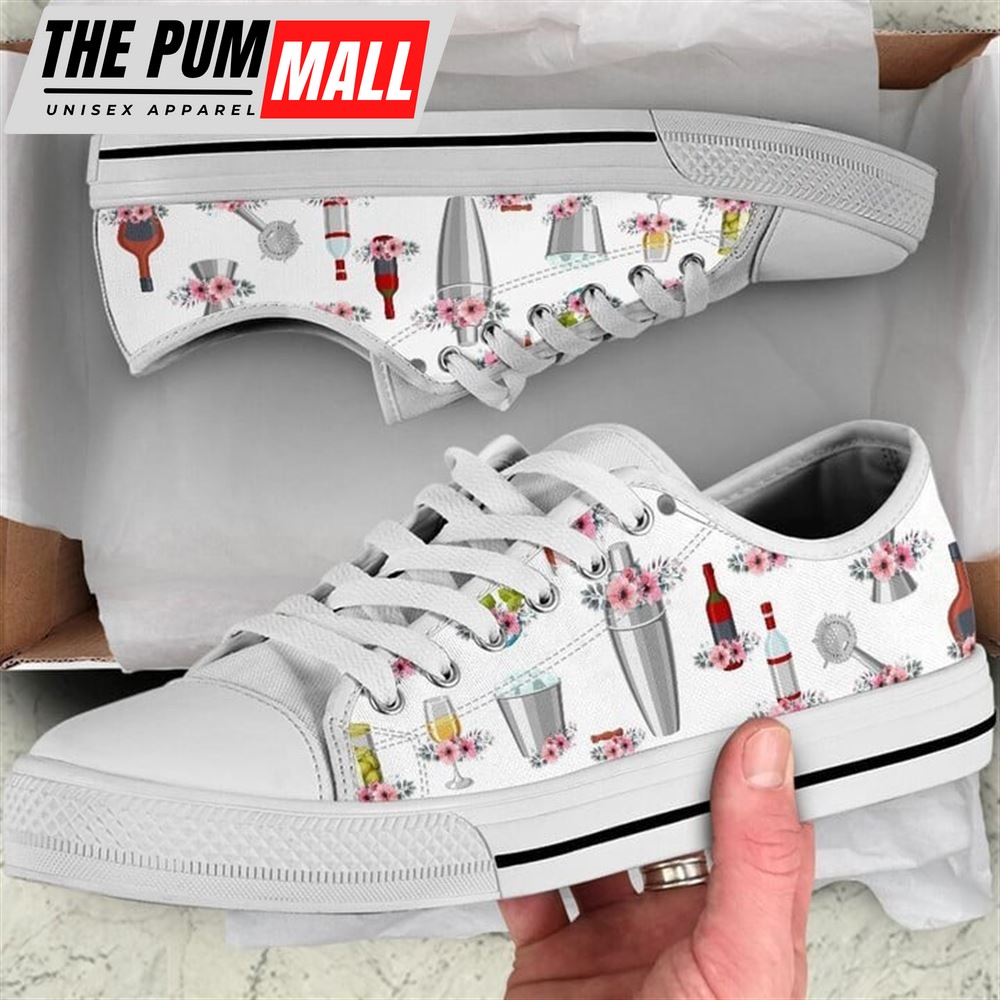 Bartender Flower Watercolor Low Top Shoes – Low Top Shoes Mens, Women