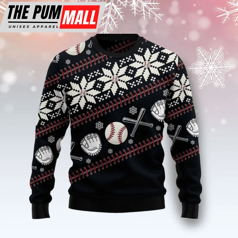 Baseball Christmas Ugly Christmas Sweater, Gift For Christmas, Unisex Crewneck Sweater