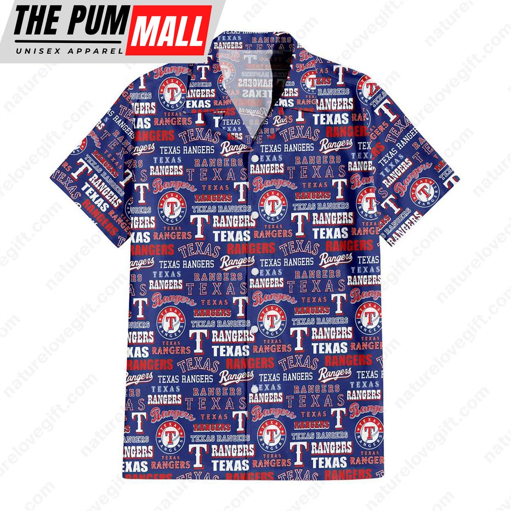 Baseball Team Logo Texas Rangers Hawaiian Shirt