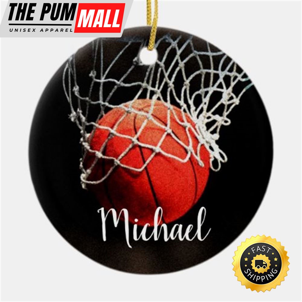 Basketball Artwork Your Name Custom Ceramic NBA Christmas Ornaments Limited Edition